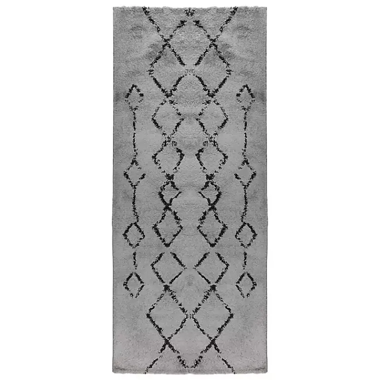 Kirklands Home Striped Diamond Runner Gray