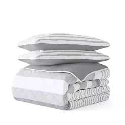 Kirklands Home Gray Striped Reversible 2-pc. Twin Quilt Set New
