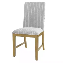 Kirklands Home Stripes Nailhead Dining Chairs, Set of 2 Gray Discount