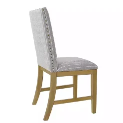 Kirklands Home Stripes Nailhead Dining Chairs, Set of 2 Gray Discount