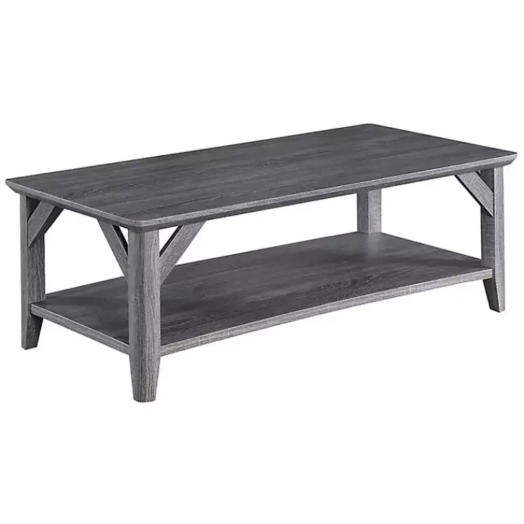 Kirklands Home Tapered Legs Rustic Coffee Table Gray Outlet