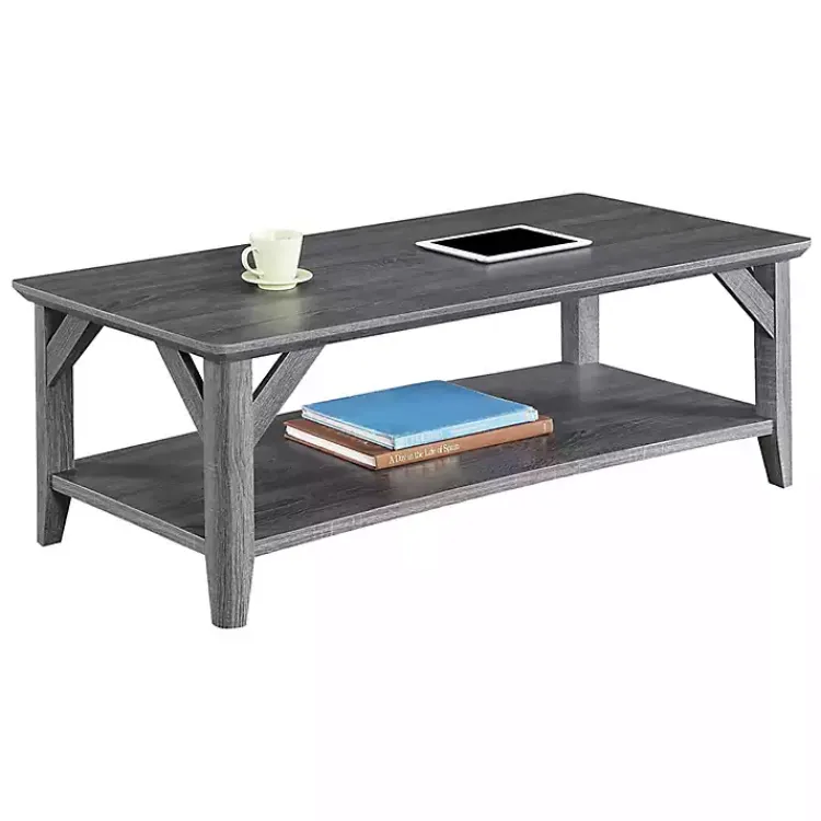 Kirklands Home Tapered Legs Rustic Coffee Table Gray Outlet
