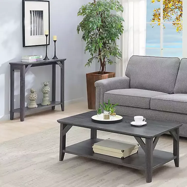 Kirklands Home Tapered Legs Rustic Coffee Table Gray Outlet