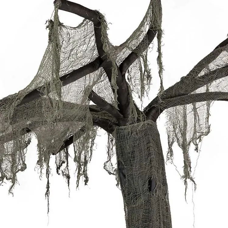 Halloween>Kirklands Home Gray Tattered Spooky Tree Halloween Décor, 7.5 ft.