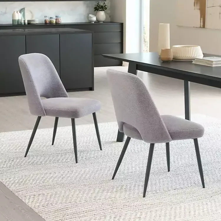 Kirklands Home Teddy Upholstered Dining Chairs, Set of 2 Gray Online