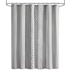 Kirklands Home Textured Chenille Shower Curtain Gray Sale