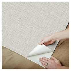 Kirklands Home Textured Faux Fabric Peel & Stick Wallpaper Gray Outlet
