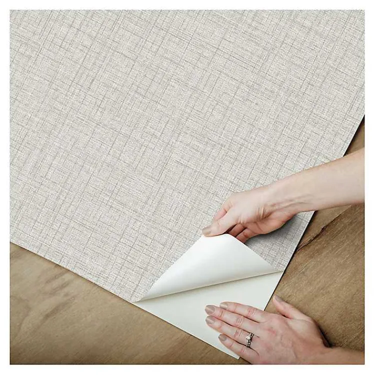 Kirklands Home Textured Faux Fabric Peel & Stick Wallpaper Gray Outlet