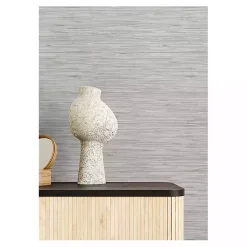 Kirklands Home Textured Grassweave Peel & Stick Wallpaper Gray New
