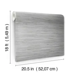 Kirklands Home Textured Grassweave Peel & Stick Wallpaper Gray New