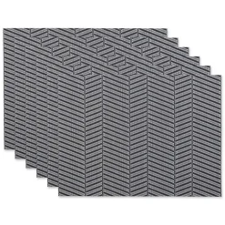 Kirklands Home Textured Twill Weave Placemats, Set of 6 Gray Clearance