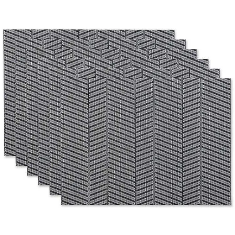 Kirklands Home Textured Twill Weave Placemats, Set of 6 Gray Clearance