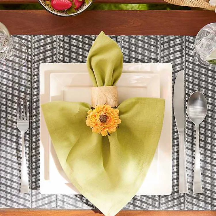 Kirklands Home Textured Twill Weave Placemats, Set of 6 Gray Clearance