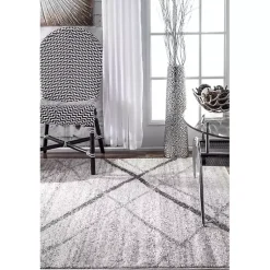 Kirklands Home Gray Thigpen Diamond Area Rug, 5x8 Discount