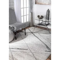 Kirklands Home Gray Thigpen Diamond Area Rug, 8x10 Best