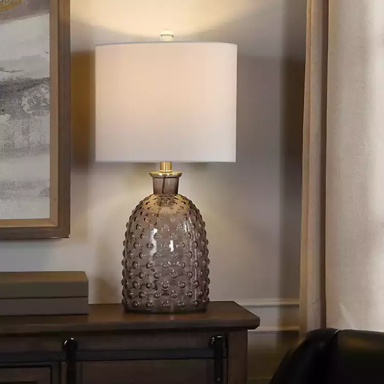 Kirklands Home Tinted Glass Jar Table Lamp Gray Best