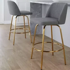 Kirklands Home Torino Gold Leg Counter Stools, Set of 2 Gray Discount