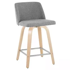 Kirklands Home Torino Upholstered Counter Stools, Set of 2 Gray New