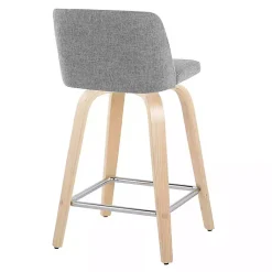 Kirklands Home Torino Upholstered Counter Stools, Set of 2 Gray New