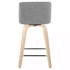 Kirklands Home Torino Upholstered Counter Stools, Set of 2 Gray New