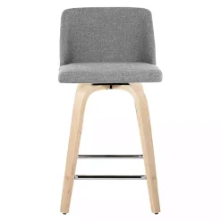 Kirklands Home Torino Upholstered Counter Stools, Set of 2 Gray New