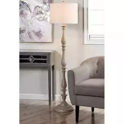 Kirklands Home Gray Traditional Spindle Floor Lamp White Discount