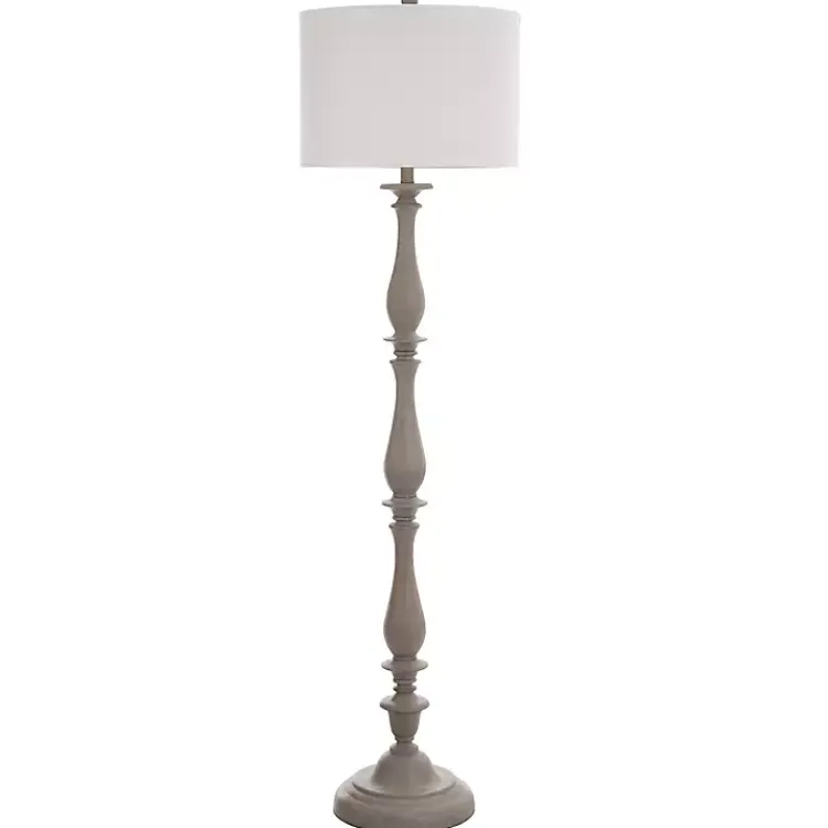 Kirklands Home Gray Traditional Spindle Floor Lamp White Discount