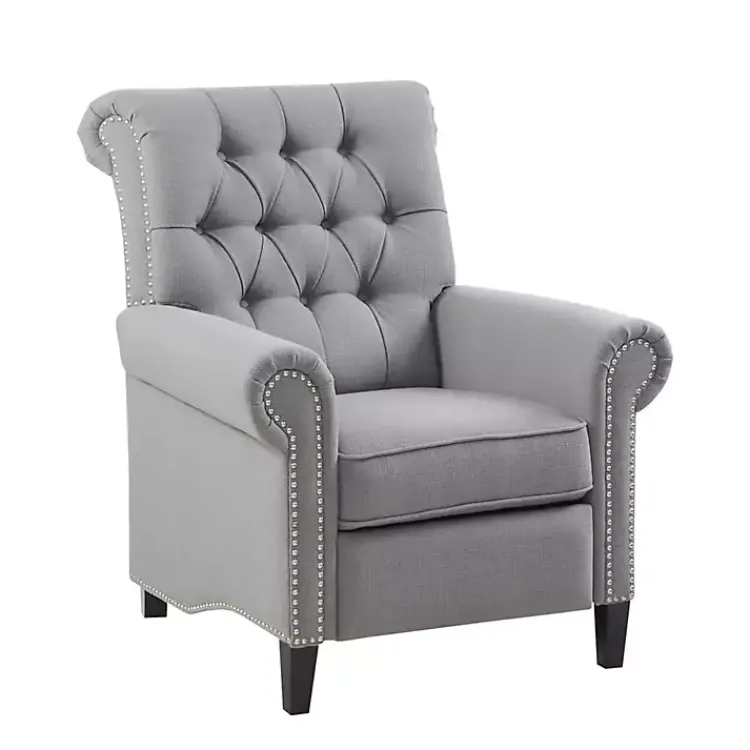 Kirklands Home Tufted Back Nailhead Trim Recliner Armchair Gray Online