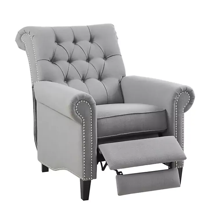 Kirklands Home Tufted Back Nailhead Trim Recliner Armchair Gray Online