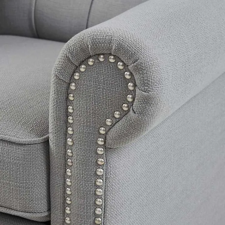 Kirklands Home Tufted Back Nailhead Trim Recliner Armchair Gray Online