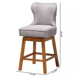 Kirklands Home Tufted Back Swivel Counter Stools, Set of 2 Gray Outlet