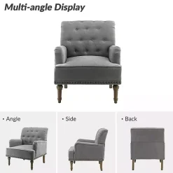 Kirklands Home Tufted Britt Accent Chair Gray Discount