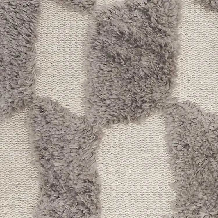Pillows>Kirklands Home Tufted Diagonal Checkers Throw Pillow Gray