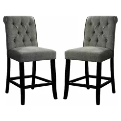 Kirklands Home Tufted Landon Counter Stools, Set of 2 Gray Clearance