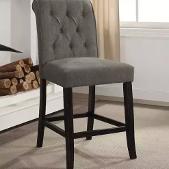 Kirklands Home Tufted Landon Counter Stools, Set of 2 Gray Clearance