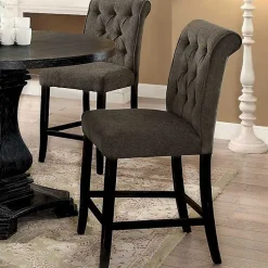 Kirklands Home Tufted Landon Counter Stools, Set of 2 Gray Clearance