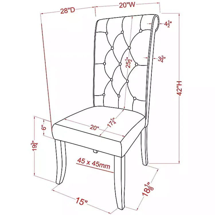 Kirklands Home Tufted Landon Dining Chairs, Set of 2 Gray Discount