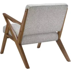 Kirklands Home Tufted Pecan Wood Mid-Century Modern Armchair Gray Online