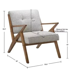 Kirklands Home Tufted Pecan Wood Mid-Century Modern Armchair Gray Online