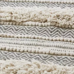Kirklands Home Tufted Stripes Woven Bath Mat Gray Online