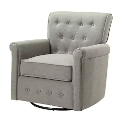Kirklands Home Tufted Swivel Armchair Gray Sale