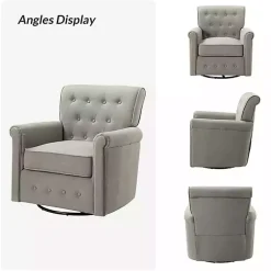 Kirklands Home Tufted Swivel Armchair Gray Sale