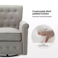 Kirklands Home Tufted Swivel Armchair Gray Sale