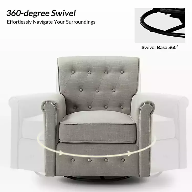 Kirklands Home Tufted Swivel Armchair Gray Sale