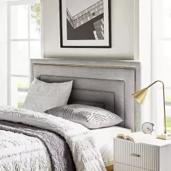 Kirklands Home Tufted Upholstered Adjustable Queen Headboard Gray Hot