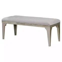 Kirklands Home Tufted Upholstered Silver Dining Bench Gray Clearance