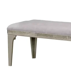 Kirklands Home Tufted Upholstered Silver Dining Bench Gray Clearance