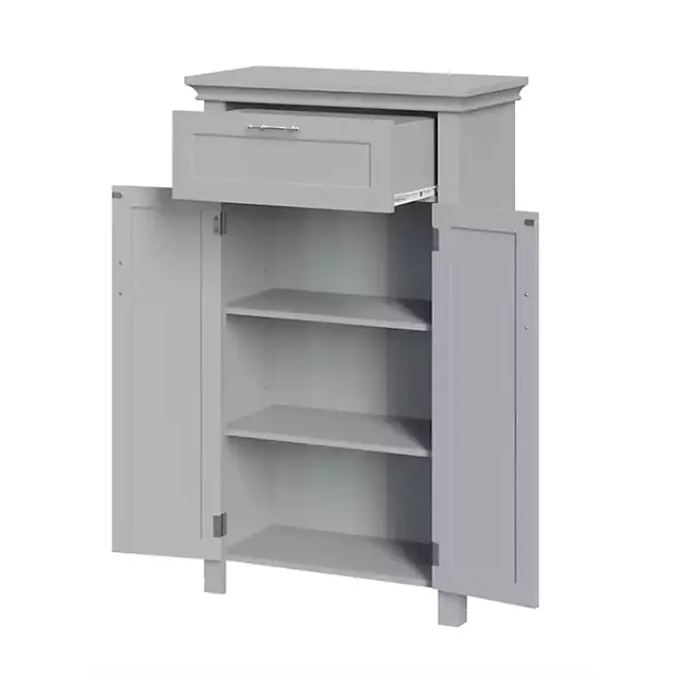 Kirklands Home Two-Door Top Shelf Cabinet Gray