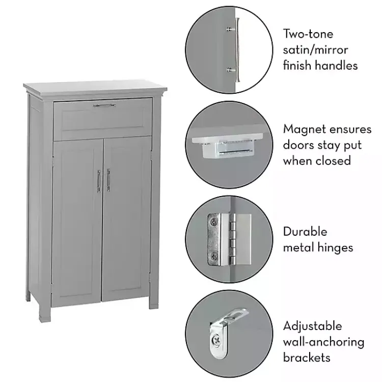 Kirklands Home Two-Door Top Shelf Cabinet Gray