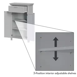 Kirklands Home Two-Door Top Shelf Cabinet Gray